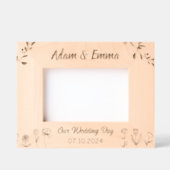 ウェディングパーソナライズされたデイエングレーテッド写真枠 レーザー彫刻フレーム (正面)