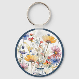 ウェディングパーソナライズされたパーティギフト秋ワイルドフラワー キーホルダー