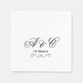 ウェディングパーソナライズされたパーティナプキンス スタンダードカクテルナプキン (正面)