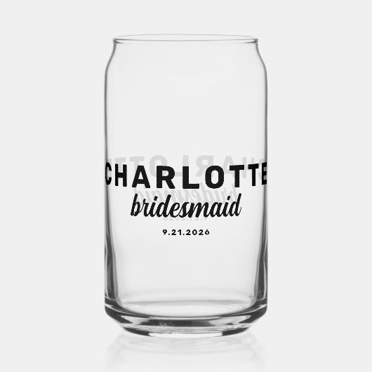 ウェディングパーソナライズされたパーティーバチェロレッテ ガラス缶 (正面)