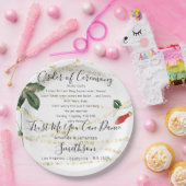 ウェディングパーティおもしろいプレートプ感謝していラム花模様 ペーパープレート (パーティー)