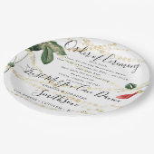 ウェディングパーティおもしろいプレートプ感謝していラム花模様 ペーパープレート (アングル)