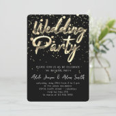 ウェディングパーティインスタントダウンロードブラック金ゴールド 招待状 (スタンド正面)