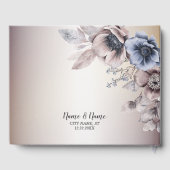 ウェディングパーティウォーターカラーパステルブルーベージュフラワーズ ゲストブック (裏面)