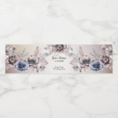 ウェディングパーティウォーターカラーパステルブルーベージュフラワーズ ペットボトルラベル (シングルラベル)