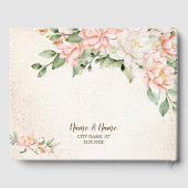 ウェディングパーティウォーターカラーピーチホワイトフラワー ゲストブック (裏面)