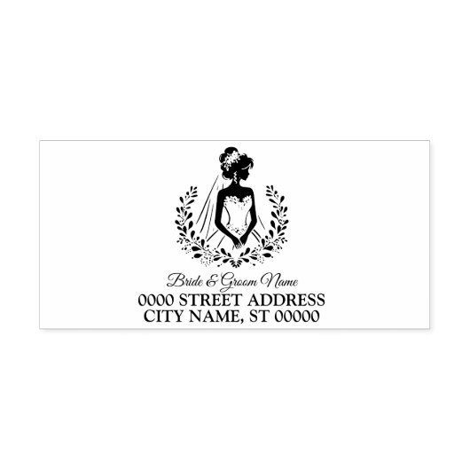 ウェディングパーティエレガントフローラ花嫁 セルフインキングスタンプ (デザイン)