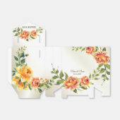 ウェディングパーティオレンジイエローレッドフローラ緑 フェイバーボックス (折り畳みなし)