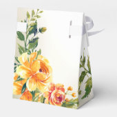 ウェディングパーティオレンジイエローレッドフローラ緑 フェイバーボックス (裏面サイド)