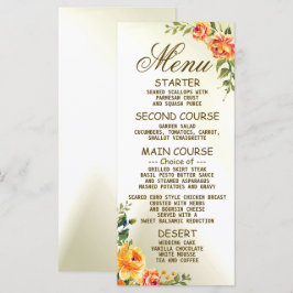 ウェディングパーティオレンジイエローレッドフローラ緑 メニュー