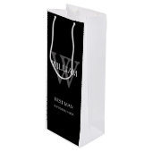 ウェディングパーティカスタム花婿介添人クラシーモダンシック ワインギフトバッグ (正面アングル)