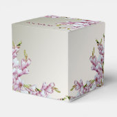 ウェディングパーティギフトピンク白エレガント花 フェイバーボックス (裏面サイド)