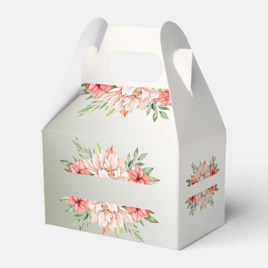 ウェディングパーティギフトピーチオレンジ葉フローラ フェイバーボックス (裏面サイド)