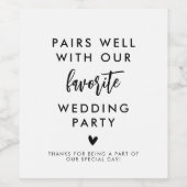 ウェディングパーティギフト、ウェディングパーティーサンキュー ワインラベル (シングルラベル)