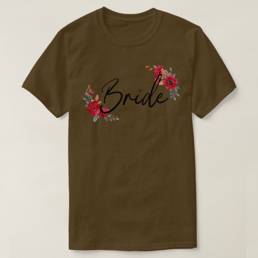 ウェディングパーティギフトIDの女性の花嫁の花ティー Tシャツ (デザイン正面)