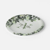 ウェディングパーティグリーナリーフローラユーカリ葉ス ペーパープレート (アングル)