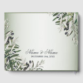 ウェディングパーティグリーン葉オリーブブラックオリーブエレガント ゲストブック (裏面)