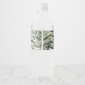 ウェディングパーティグリーン葉オリーブブラックオリーブエレガント ペットボトルラベル (裏面)