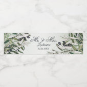 ウェディングパーティグリーン葉オリーブブラックオリーブエレガント ペットボトルラベル (シングルラベル)