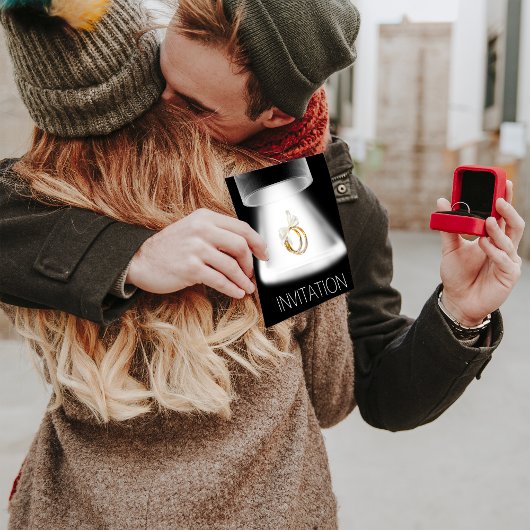 ウェディングパーティゴールデンリングや輪モダンズVIP招待状 招待状