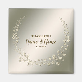 ウェディングパーティサンクスユゴールデン葉フローラ マグネット