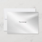 ウェディングパーティシルバーフローラ幾何学模様エレガント サンキューカード (裏面)