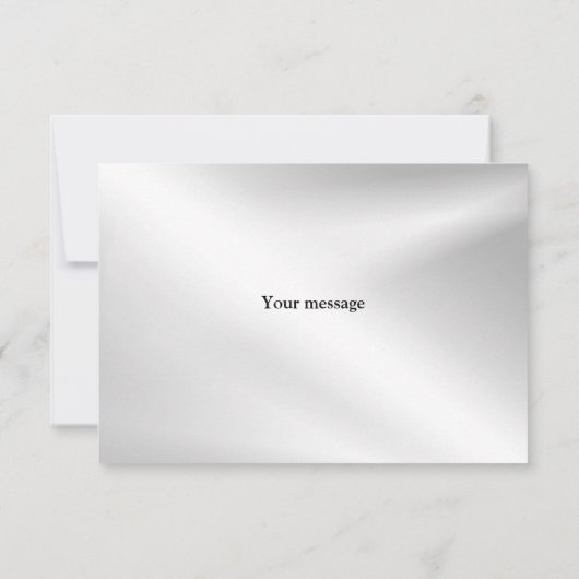 ウェディングパーティシルバーフローラ幾何学模様エレガント サンキューカード (裏面)