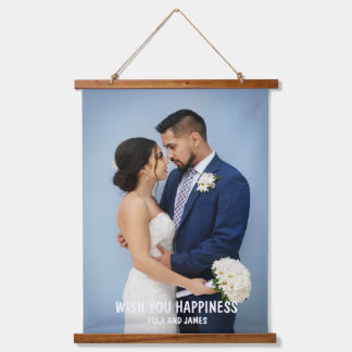 ウェディングパーティスクリプトフォトオーバーレイつるズ 吊り下げ型タペストリー