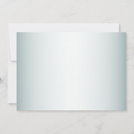 ウェディングパーティターコイズホワイトフラワーゴールデン葉ズ セーブザデート (裏面)