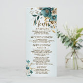 ウェディングパーティターコイズホワイトフラワーゴールデン葉ズ メニュー (スタンド正面)