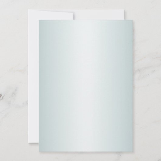 ウェディングパーティターコイズホワイトフラワーゴールデン葉ズ 招待状 (裏面)