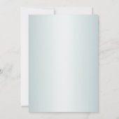 ウェディングパーティターコイズホワイトフラワーゴールデン葉ズ 招待状 (裏面)