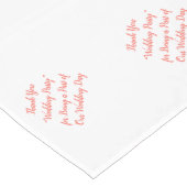 ウェディングパーティテーブルコーラルホワイトタイポグラフィ ロングテーブルランナー (コーナー)