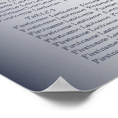 ウェディングパーティネイビーブルーフローラシルバーグレイエレガント ポスター (角)