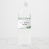 ウェディングパーティパープルフローラ緑素朴色 ペットボトルラベル (正面)