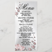 ウェディングパーティピンクピーチイニシャイハート幾何学的 メニュー (正面)