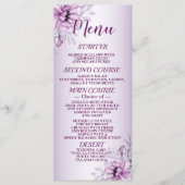 ウェディングパーティピンクフローラバイオレットフレームモダン メニュー (正面)