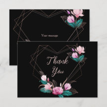 ウェディングパーティピンクフローラ幾何学的フレームブラック