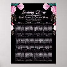 ウェディングパーティピンクフローラ幾何学的モダン黒