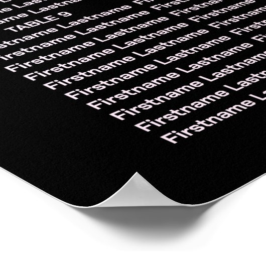 ウェディングパーティピンクフローラ幾何学的モダン黒 ポスター (角)