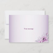 ウェディングパーティピンクフローラ紫の枠 サンキューカード (裏面)