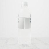 ウェディングパーティピンクレッドフローラ緑金ゴールドシルバー ペットボトルラベル (裏面)