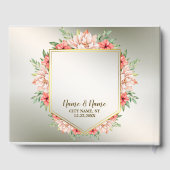 ウェディングパーティピーチオレンジフローラブロンズ素朴 ゲストブック (裏面)