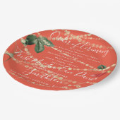 ウェディングパーティプレートおもしろいプログラ感謝していムコーラル ペーパープレート (アングル)