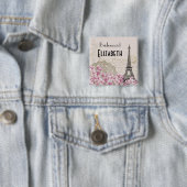 ウェディングパーティヴィンテージエッフェルタワー 缶バッジ (インサイチュ)