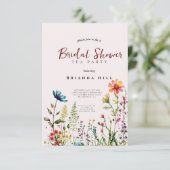 ウェディングパーティーのお茶会への招待, ワイルドフラワーワイルドフラワー 招待状 (スタンド正面)