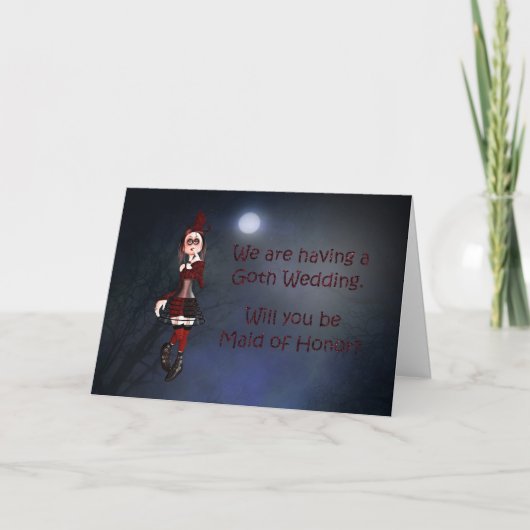 ウェディングパーティーのお願いをするためのヴァンパイアのカード 招待状 (正面)