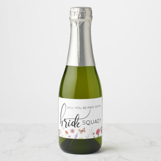 ウェディングパーティーのお願い ワイルドフラワーズ スパークリングワインで乾杯を スパークリングワインラベル (正面)