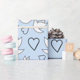 ウェディングパーティーのための素敵な鳩ライトブルーシームレス ラッピングペーパー