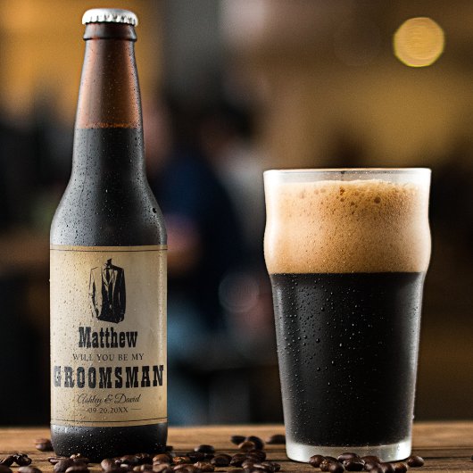 ウェディングパーティーのギフト - ラスティック ウエスタン ビールラベル